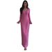 Women's Sexy Solid Color Long Sleeved Dress Elegant Cotton Polyester Blend European American Style For Autumn_ecoleips.com