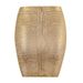 Hot Selling Gold Foil Bandage Midi Fashion Elegant Women's Short Bodycon Off-Shoulder Skirt_ecoleips.com