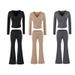 Women's European American Style Fashion Knitwear T-Shirt Set Spring Cross Decorated Wholesale Clothing_ecoleips.com