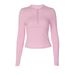European And American Style Women's Autumn New Buttoned Half-open Collar Long-sleeve Slim-fit Fashionable Versatile Base_ecoleips.com