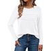 Wholesale Of Solid-Color Round-Neck, Pullover, Striped And Pleated Long-Sleeved T-Shirts And Tops For Women In Autumn An_ecoleips.com