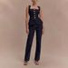 2025 European American Cross-Border Women's Fashion Modern Style Button High-Waist Denim Top And Pants Set 30857_ecoleips.com