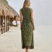 Summer Women's Leopard Print Casual Dress Sleeveless V Neck Dress for Women's Clothing_ecoleips.com