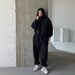 Autumn And Winter Casual Suit Women's Fashion Street Style Sweater Sports Suit Half Open Pocket Jumper Trousers Women_ecoleips.com