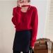 K Pure Color Design Sense Neck Scarf Low Round Neck Sweater Women's Inner Wear Soft And Glutinous Pullover Knitted Sweater Women's_ecoleips.com
