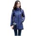 Women's Lightweight Down Jacket With Stand Collar, Slim Fit Mid-Length Coat, Autumn Winter Korean Style, Warm & Stylish_ecoleips.com