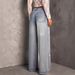 Women's Mid-Rise Wide Leg Jeans Retro Style Stamped Detailing Exclusive Cross Border Collection_ecoleips.com