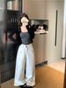 Korean-style Button-striped Camisole Cardigan Set, Autumn Version, Short Slim-fit Long-sleeve Top Two-piece Set_ecoleips.com