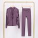 Women's Lightweight Hooded Jacket & Cropped Pants Set - Stretchy Nylon Spandex Activewear For Yoga, Running & Gym_ecoleips.com