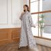 Verve ZD031 Saudi Muslim Women's Clothing Kaftan Flower Print Beaded Arab Dress Abaya_ecoleips.com