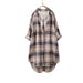 Large Size Women's Spring Literary Retro Casual Checkered Long-Sleeved Shirt_ecoleips.com