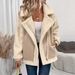 Women's Clothing Casual Loose Slim Fur Coat Motorcycle Jacket Women's Casual Loose-Fit Slimming Faux Fur Leather Jacket Coat Windbreaker – Beige_ecoleips.com