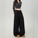 Black Gold Spring/Summer Straight-Leg Jeans For Women 2025 Autumn New High-Waisted Loose Wide-Leg Pants_ecoleips.com