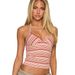 51694 Sexy And Unique 2025 Summer New Product Exclusively Cross-Border Sales: Halter Neck Strap Irregular Striped Tank_ecoleips.com