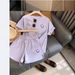 Women's Casual Smiley Print Short Sleeve T-Shirt & Shorts Set - Loose Fit Korean Style Summer Outfit_ecoleips.com