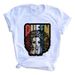 Fashionable Plus Size Urban Girl's Cute White Short Sleeve T-Shirt For Women_ecoleips.com