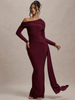 Mozision Skew Collar Long Sleeve Sexy Maxi Dress For Women Gown Fashion Backless Draped Ruched Bodycon Club Long Dress Elegant_ecoleips.com