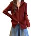 Early Spring New Style Zippered Lapel Ribbed Cardigan For Women, Autumn Winter Korean Version, Casual And Versatile Knit_ecoleips.com