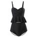 High Waisted Ruffled Swimsuit Japanese Korean Style Conservative Conceals Tummy for Hot Spring Resorts Women's Swimwear_ecoleips.com