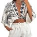 Women's Clothing New Women's Fashion Printed Leisure Vacation Style Cardigan Loose Tops_ecoleips.com