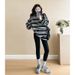 Autumn New Korean Fashion Striped Maternity Dress_ecoleips.com