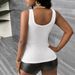Women's Clothing Women's New Summer Solid Color Sexy Hot Girl Sleeveless Casual V Neck Vest Top_ecoleips.com