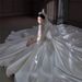 Satin Long Sleeve Wedding Dress – Vintage French V-Neck A-Line Gown With Lace & Corset Back, Flattering For Petite Brides (Spring/Summer, XS-XXL)_ecoleips.com