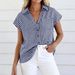 Classic Plaid Button-Down Shirt For Women, Relaxed Fit Short Sleeve Top For Casual Summer Style_ecoleips.com