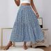 Voya Women's Fashion, Elegant Vacation Style, Half Skirt, Summer Age Reduction, Outdoor Activities, Floral Mid Length Skirt_ecoleips.com