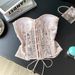 Women's Clothing Strapless Vest Pure Desire Heavy Embroidery Mesh Slim Fit Short Top Lace Up Fishbone For Autumn_ecoleips.com
