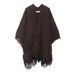 Fashion Outerwear Fringed Cape Knitted Sweater_ecoleips.com