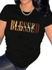 European And American Cross-border Foreign Trade Wholesale Fashion Letter Print Round Neck Plus Size Short-sleeve_ecoleips.com