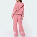 Women's Bow Print Sweatshirt Set Casual Loose Fitting Sporty Style Clothing In Stock 2026_ecoleips.com