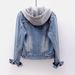 Cowboy Jacket Women's Short Autumn/winter Korean Version Long Sleeved Slim Fit Hooded Jacket Versatile Student Top_ecoleips.com