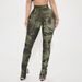 Women's High-Waisted Printed Pants – Stretchy Tapered Leg With Side Slits & Ruffle Hem (Sexy Casual Style) – Polyester-Spandex Blend_ecoleips.com