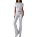 Aria Basics Aria Basics AYJ24T888 Cross-border European And American Women's Clothing 025 Spring/Summer Casual Solid Color Slim Fit Short Sleeve_ecoleips.com