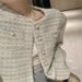 Chic -Inspired Cropped Blazer For Women – Lightweight Polyester Blend Jacket With Lining, Elegant Office-to-Outing Versatility (M-2XL)_ecoleips.com