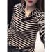 Spring/Summer Collection: Large-Sized Women's Clothing For Mothers Long-Sleeved, Hooded, Striped, Casual, Loose-Fittin_ecoleips.com