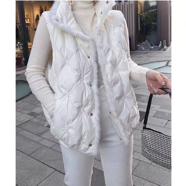 Women's Clothing Cotton Vest Stylish Lightweight High-Neck Cotton Vest For Women - Casual Layering Piece In White & Black (One Size Fits All)_ecoleips.com