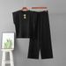 Women's Knitted Two Piece Set round Neck Sleeveless Top with Copper Buttons Spring Summer Loose Fitting Elegant Casual Sporty Wide Leg Pants_ecoleips.com