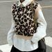 Women's Clothing Fashionable Leopard Print Sleeveless Knit Sweater Vest For Women - Loose Fit, Casual Chic, Autumn Winter Wardrobe Essential_ecoleips.com
