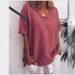 Women's Solid Color Loose Short Sleeve Casual T-Shirt Cotton And Linen Summer Top_ecoleips.com
