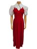 Women's Elegant Lapel Puff Sleeve Shirt & Waist Slim Dress Two Piece Suit - European & American Style Office Wear_ecoleips.com