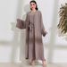 2025 Women's Muslim Clothing Fashion Elegant Cardigan Dress Belted Robe_ecoleips.com