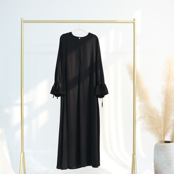Eid Muslim Dress For Women Abaya Bow Jalabiya Ramadan Lace Up Vestidos Largos Islam Arab Long Robe Morocco Dubai Kaftan 2025_ecoleips.com