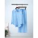 plus Size Loose Fit Long Sleeve Shirt And Wide Leg Pants Stretch Wrinkled Fashionable Sports Suit For Women_ecoleips.com