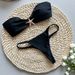 2025 New Bikini Sexy European And American Bikini Solid Color Tube Top Split Women's Swimsuit Swimsuit_ecoleips.com