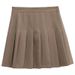 Coffee Pleated Skirt Women's Black Short Skirt Jk New Large Size High Waist Thin A-word Skirt Small Skirt_ecoleips.com