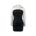Women's Retro Patchwork Leather Skirt Punk Style Dress European American Ruched Faux Two Piece Set_ecoleips.com