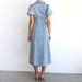 Women's Clothing Puff Sleeves Short Sleeves Distressed Casual Style Shirt Denim Long Dress_ecoleips.com